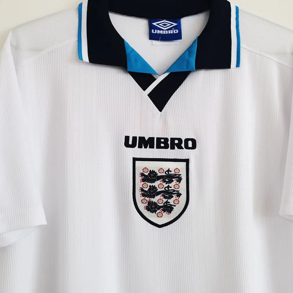 1996 England Home Retro Long Sleeve Football Shirt