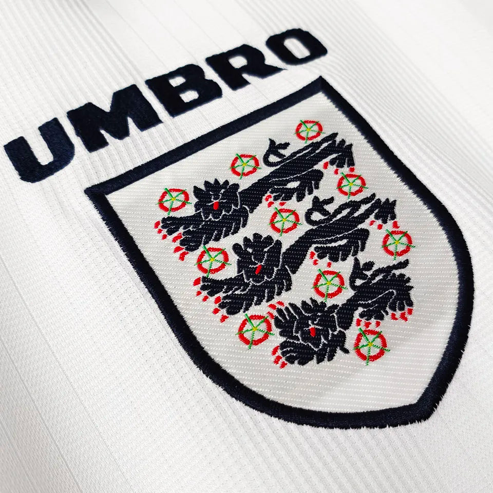1996 England Home Retro Long Sleeve Football Shirt
