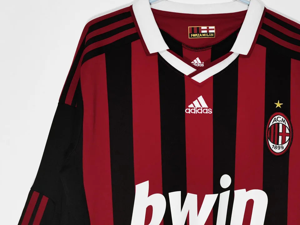 2009/10 AC Milan Home Long Sleeve Retro Football Shirt