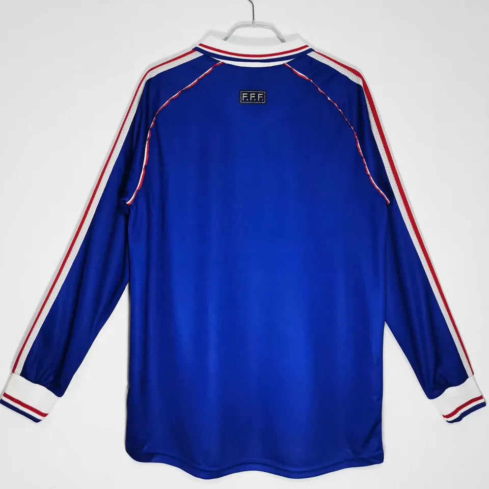 1998 France Home Long Sleeve Retro Football Shirt