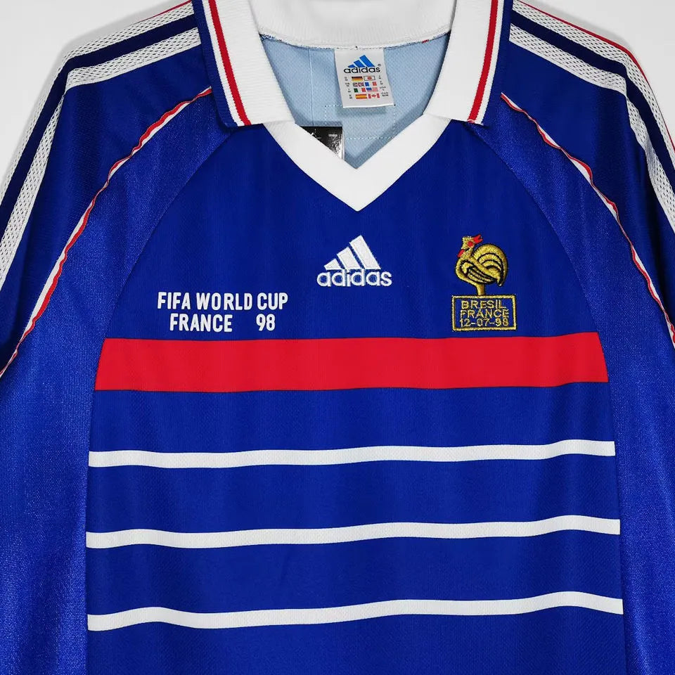1998 France Home Long Sleeve Retro Football Shirt