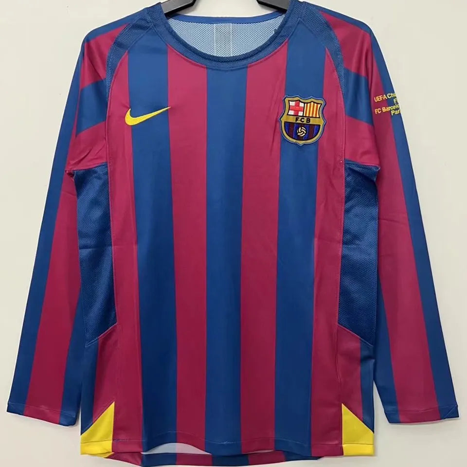 2005/06 Barcelona Home Long Sleeve Retro Football Shirt