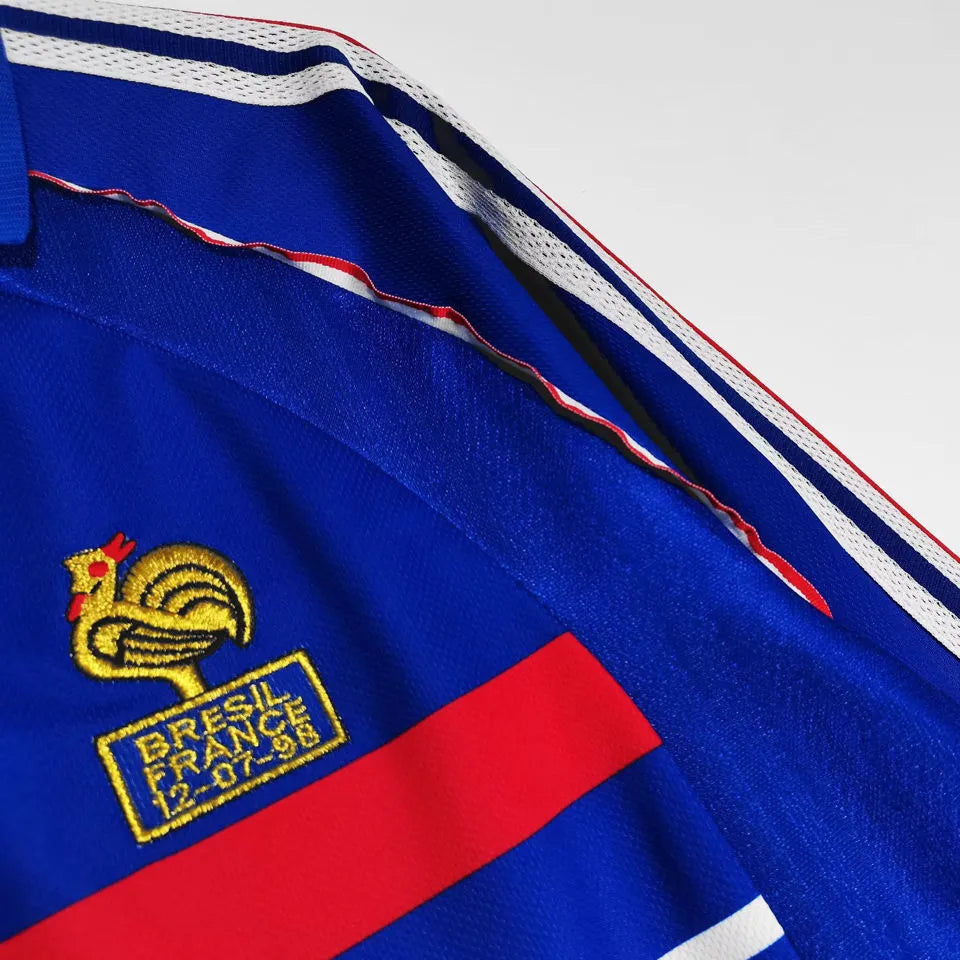 1998 France Home Long Sleeve Retro Football Shirt