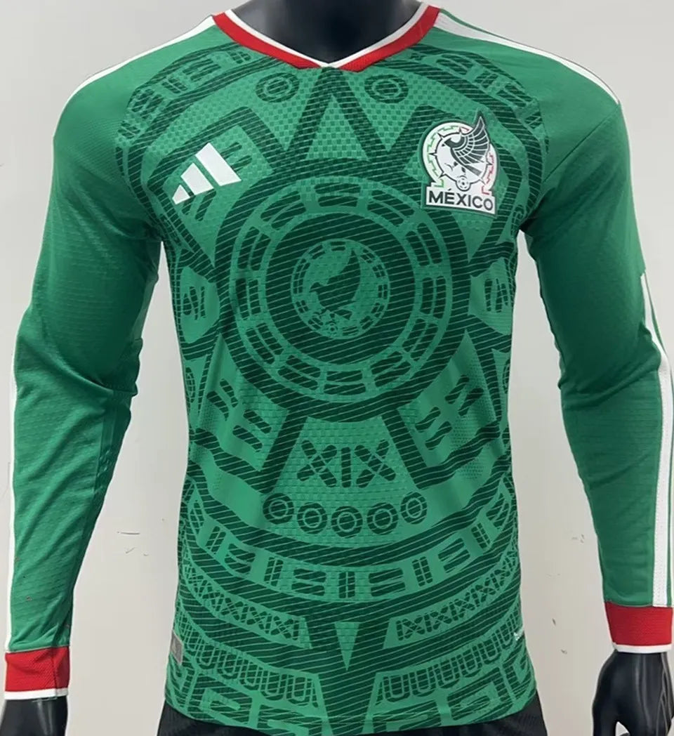 2026 Mexico Home World Cup Player Version Long Sleeve Football Shirt