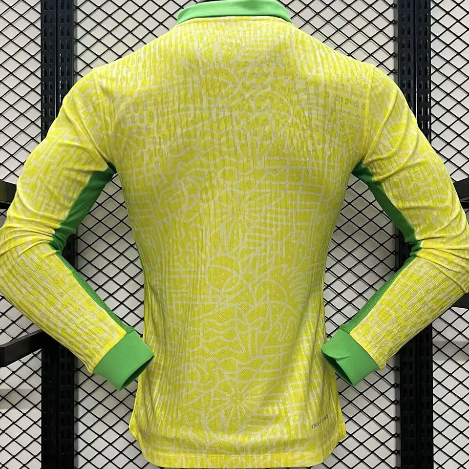 2024 Copa America Brazil Home Player Version Long Sleeve Football Shirt