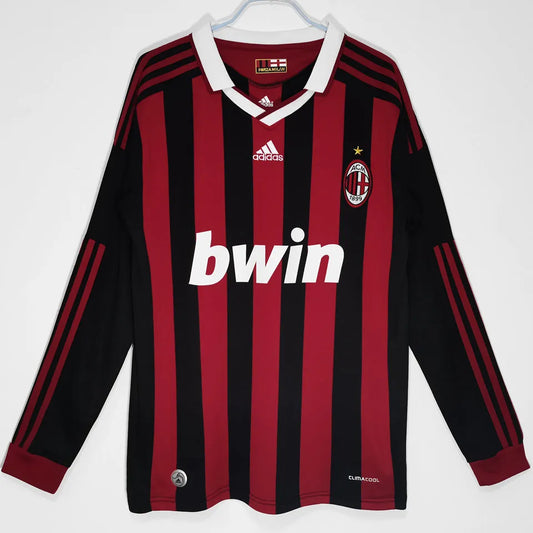 2009/10 AC Milan Home Long Sleeve Retro Football Shirt