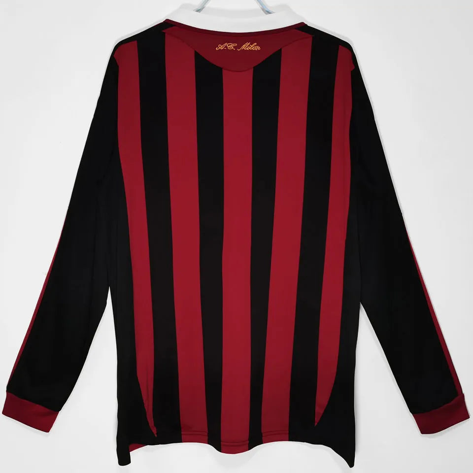 2009/10 AC Milan Home Long Sleeve Retro Football Shirt