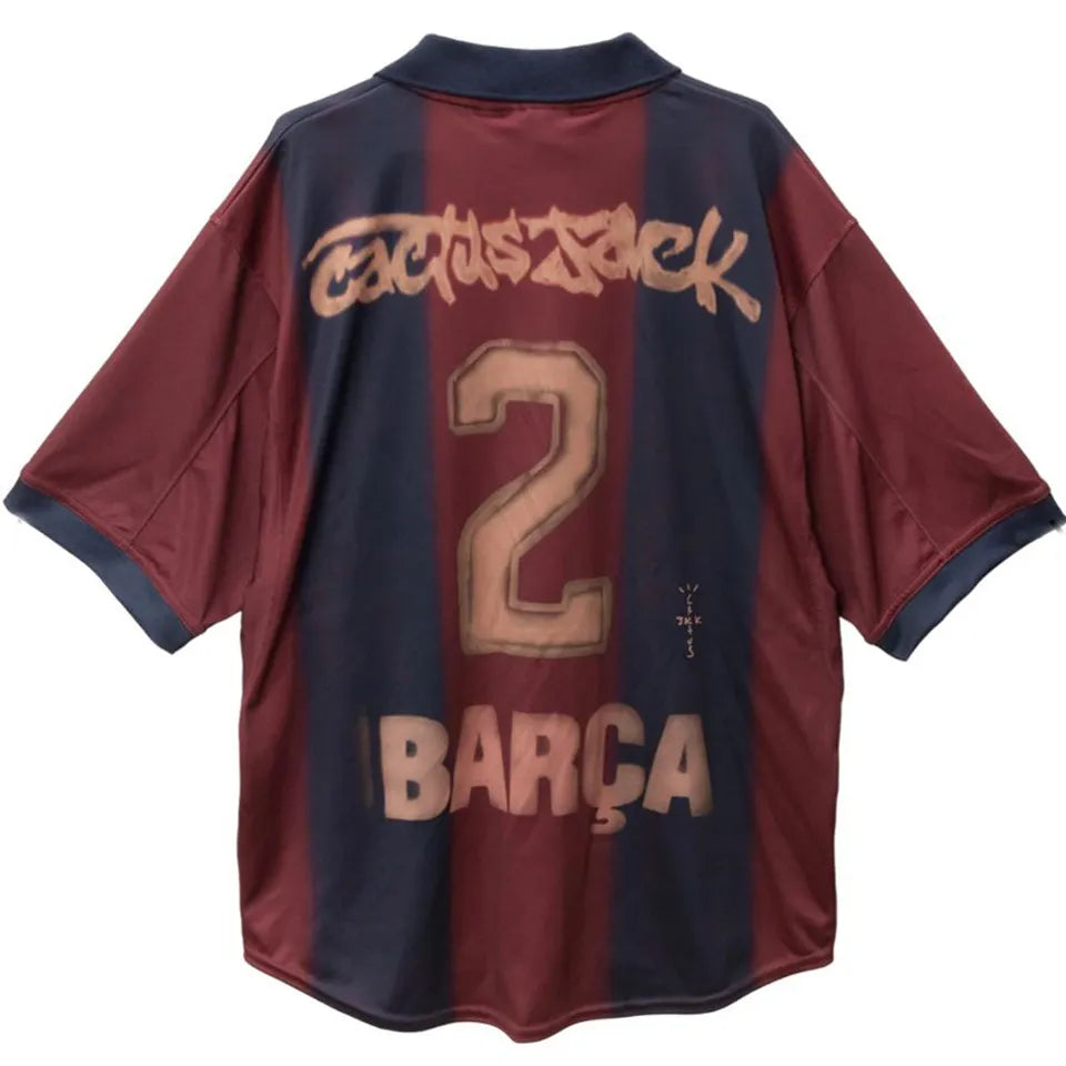 Travis Scott x Barcelona Retro Style Football Shirt