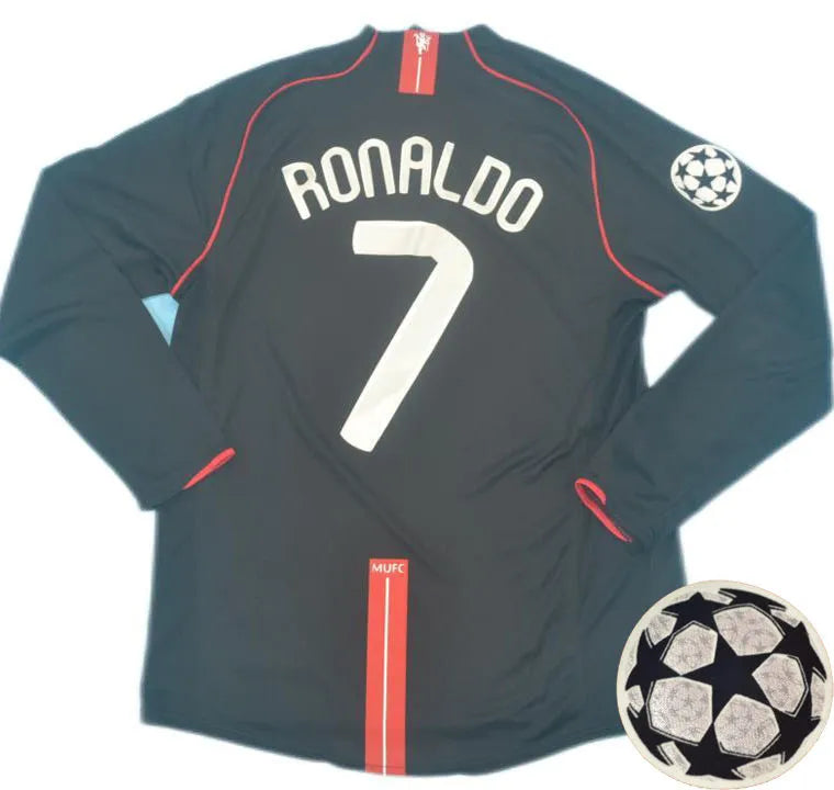 2007/08 Manchester United Away Long Sleeve Retro Football Shirt