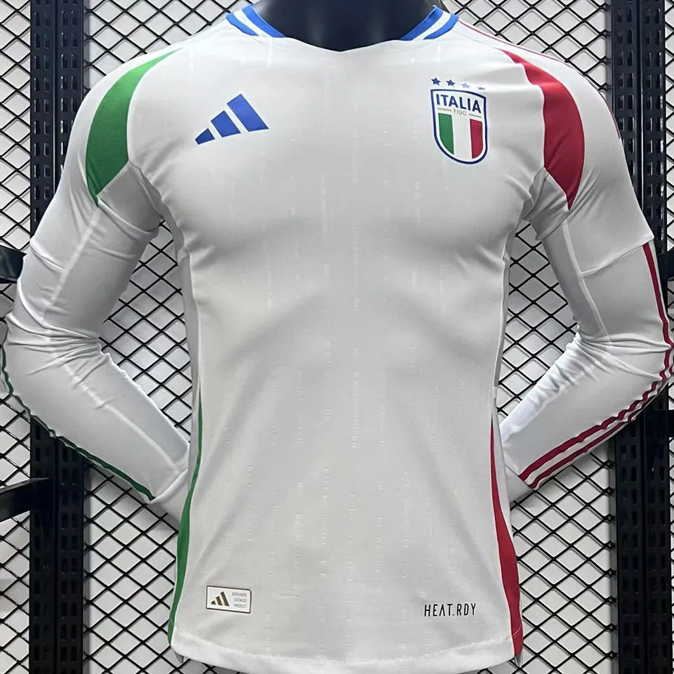 2024 Euros Italy Away Player Version Long Sleeve Football Shirt