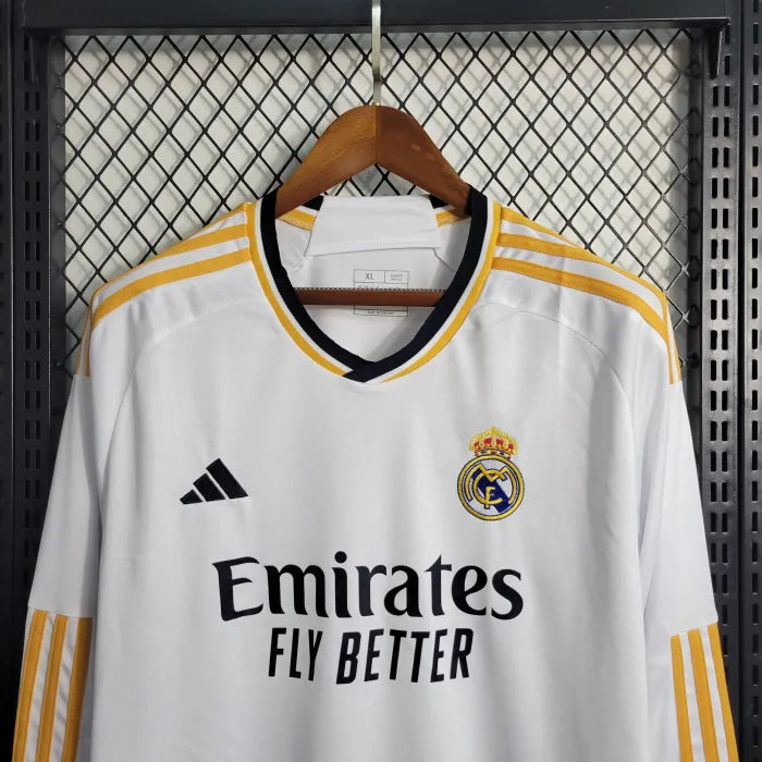 2023/24 Real Madrid Home  Long Sleeve Football Shirt