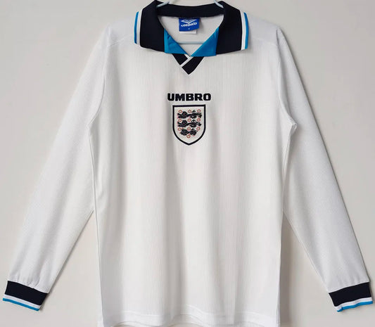 1996 England Home Retro Long Sleeve Football Shirt