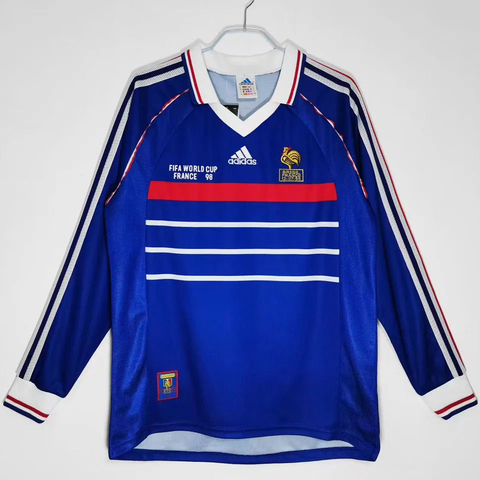 1998 France Home Long Sleeve Retro Football Shirt