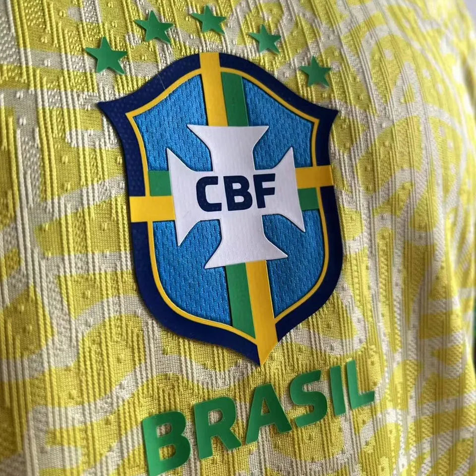 2024 Copa America Brazil Home Player Version Long Sleeve Football Shirt