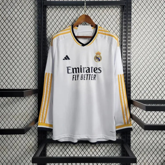 2023/24 Real Madrid Home  Long Sleeve Football Shirt
