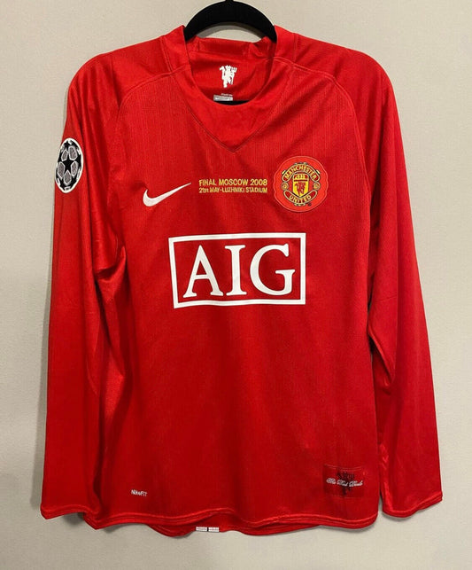 2007/08 Manchester United Home Long Sleeve Retro Football Shirt